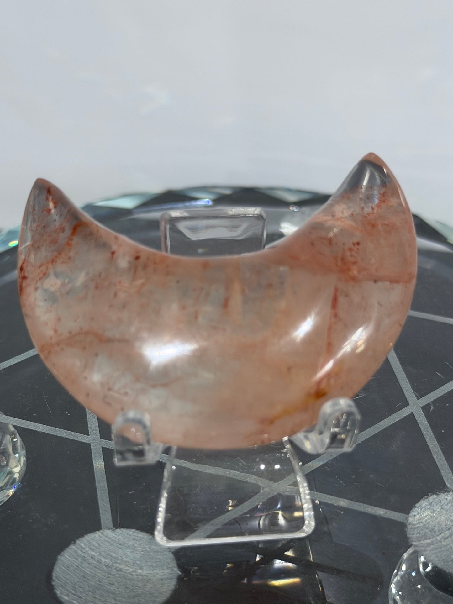 Fire Quartz Moon Carving – 5 cm (Pick Your Own)