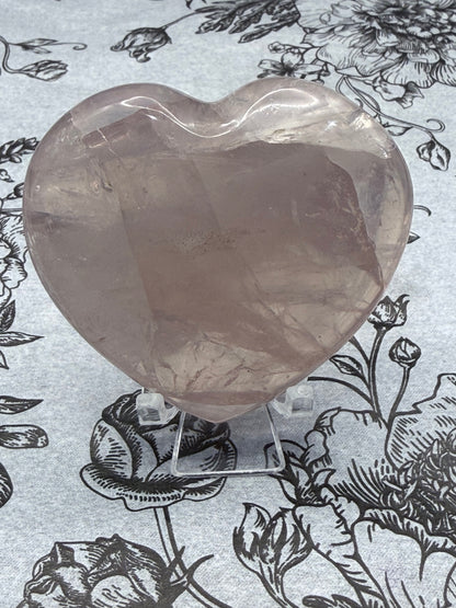 Super Gemmy Rose Quartz Heart – Love & Self Love (115g | 6.3 × 6cm)