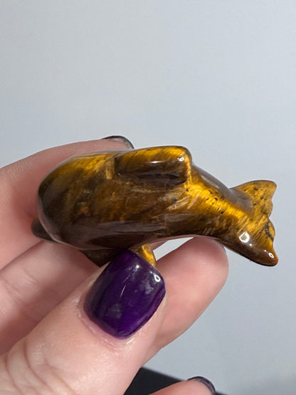 Tiger’s Eye Dolphin Carving