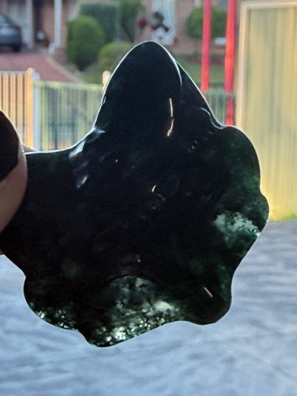 Moss Agate Mini Fox Mask