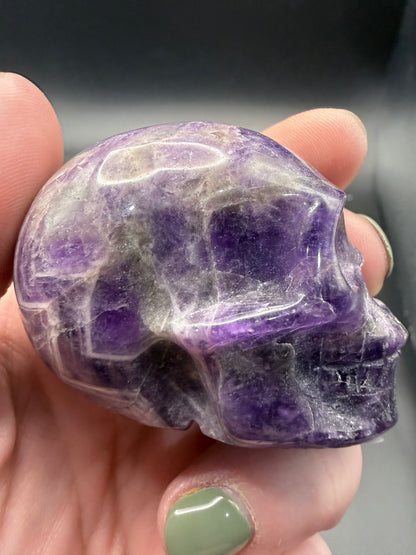 Dream Amethyst Skull Carving – 130g | 5.6 × 4.2cm