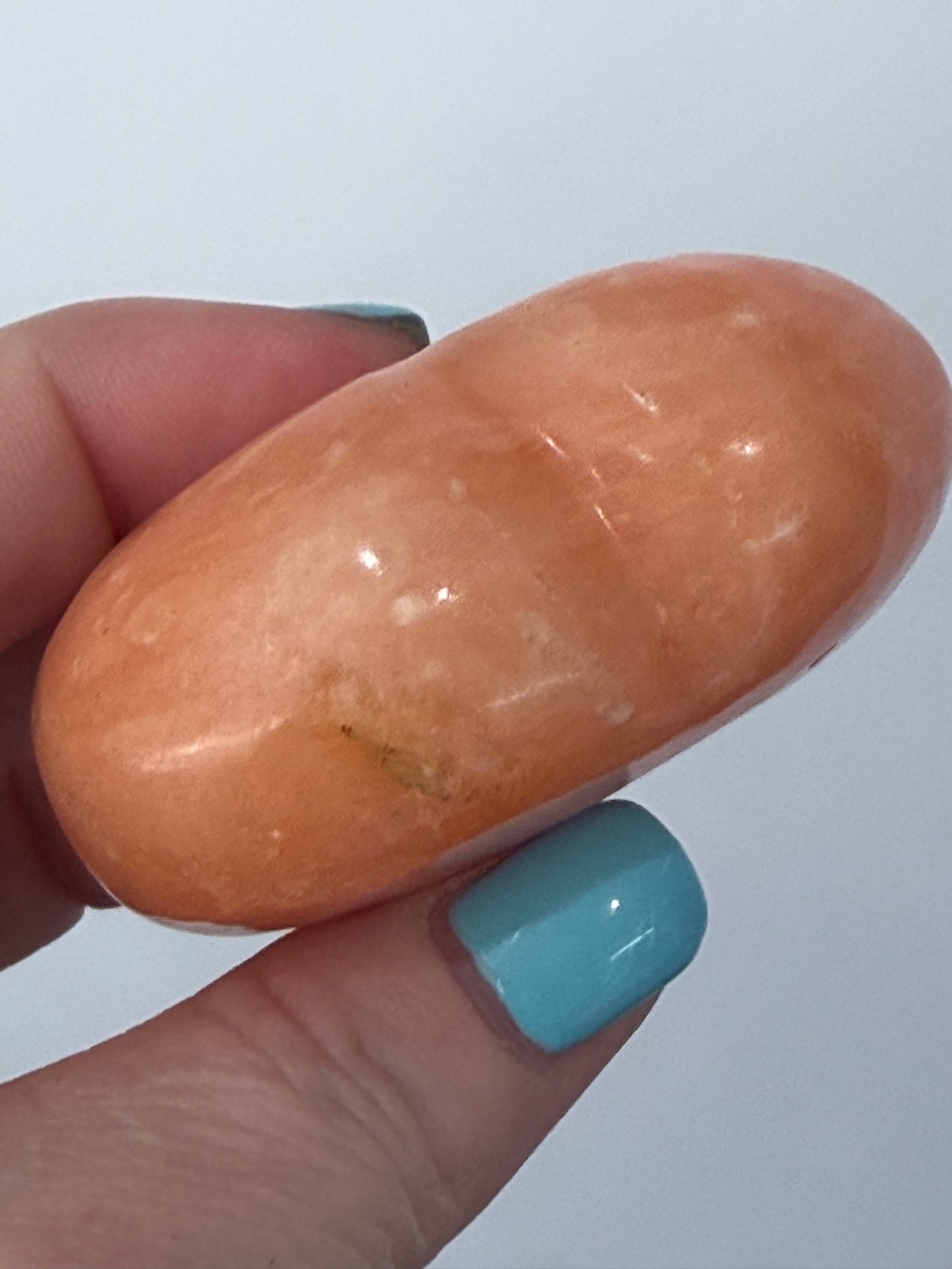 Orange Calcite Heart with Stand – 132g B 6.1cm