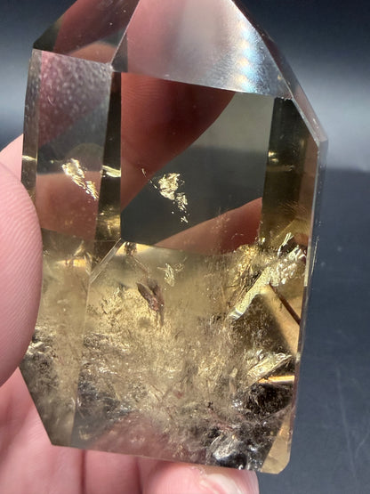 Smokey Citrine Point — High Clarity with Golden Inclusions