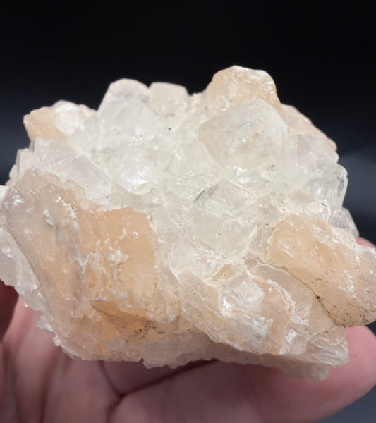 Apophyllite with Peach Stilbite Crystal Cluster 170g