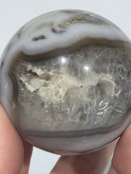 Moss Agate Druzy Sphere – 225g | 5.5cm