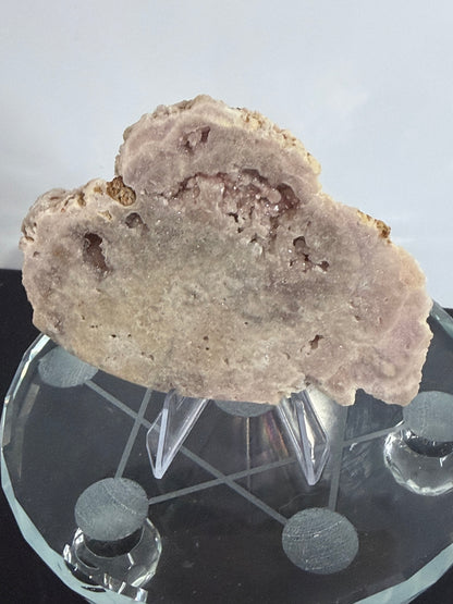 Pink Amethyst Druzy Slice with Stand – 8.2cm