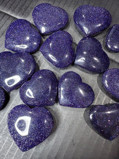 Blue Goldstone Heart – 4cm (Intuitively Chosen)