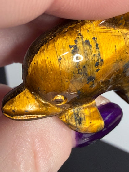 Tiger’s Eye Dolphin Carving