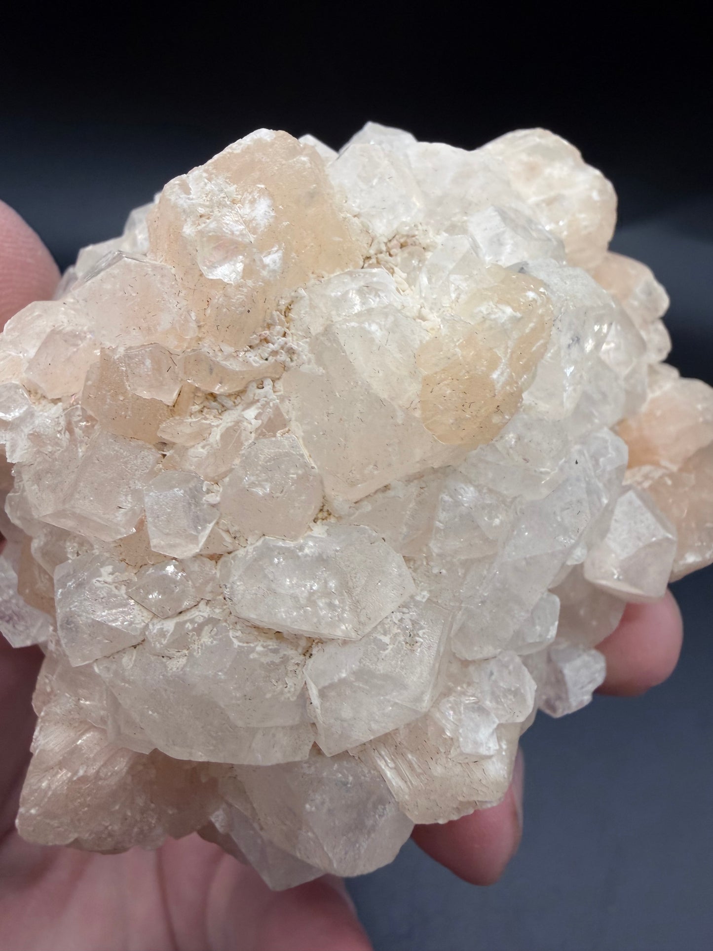 Apophyllite with Peach Stilbite Crystal Cluster