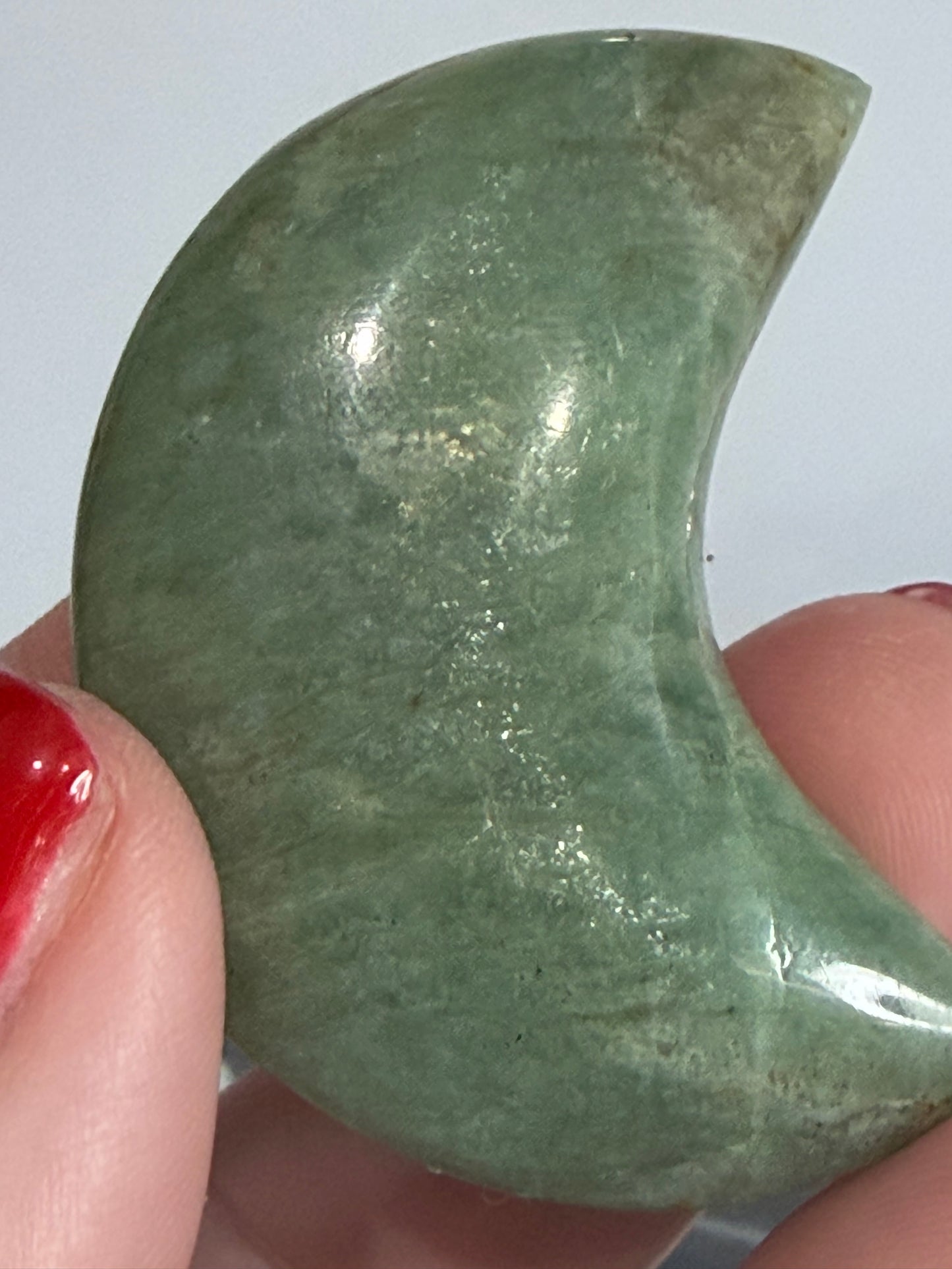 Amazonite Moon Carving – 4.6–5 cm (Pick Your Own)