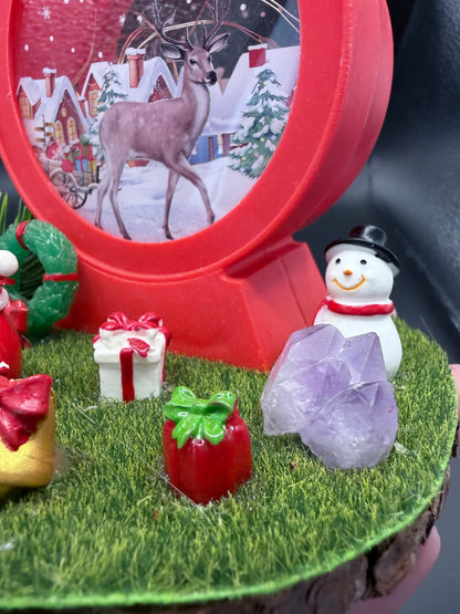 Christmas Lamp – Festive Reindeer Village Scene