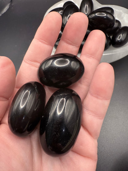 Big Black Obsidian Tumbles