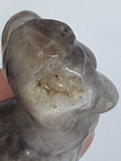 Chevron Amethyst Druzy Goddess Carving – 5cm