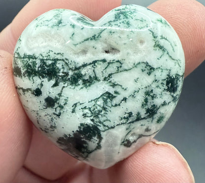 Moss Agate Heart – 3 cm