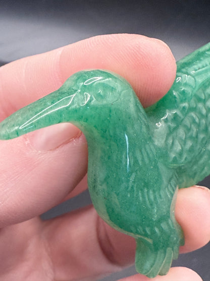 Green Aventurine Hummingbird Carving