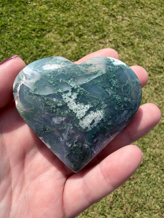 Moss Agate Heart