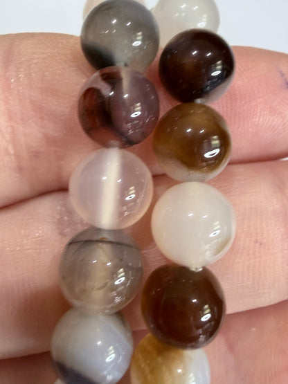 8mm Dendritic Agate Bracelet – Natural Earth Stone for Growth & Stability