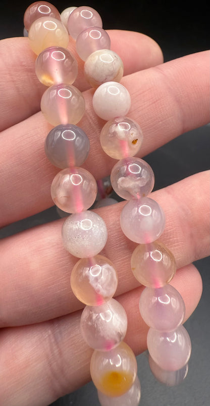Flower Agate 8mm Bracelet