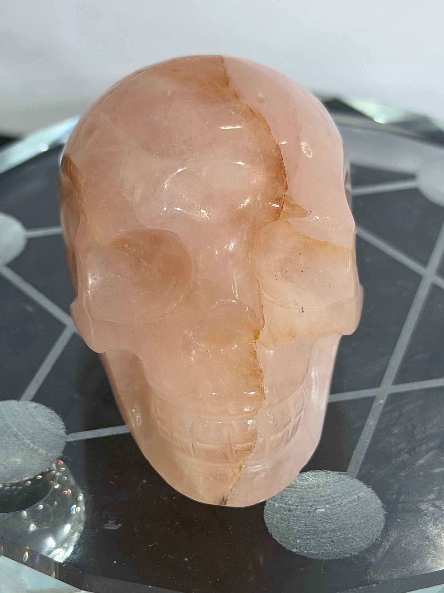 Fire Quartz (Hematoid Quartz) Crystal Skull – Peach Tones | 6cm
