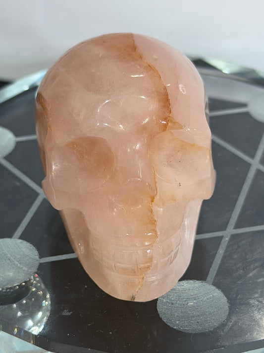 Fire Quartz (Hematoid Quartz) Crystal Skull – Peach Tones | 6cm
