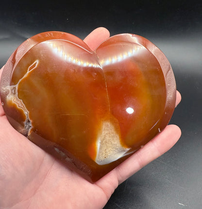 Carnelian Agate Druzy Heart on Silver Stand