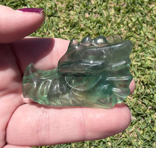 Green Fluorite Dragon Head