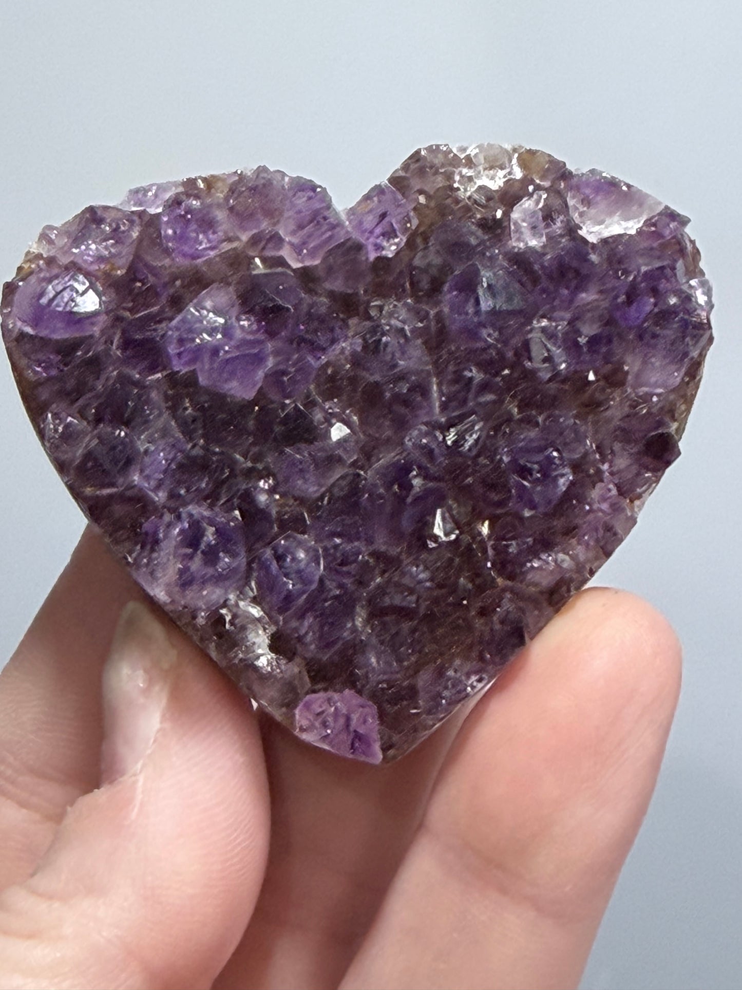 Amethyst Druzy Heart Cluster With Stand – 5.8cm (D)