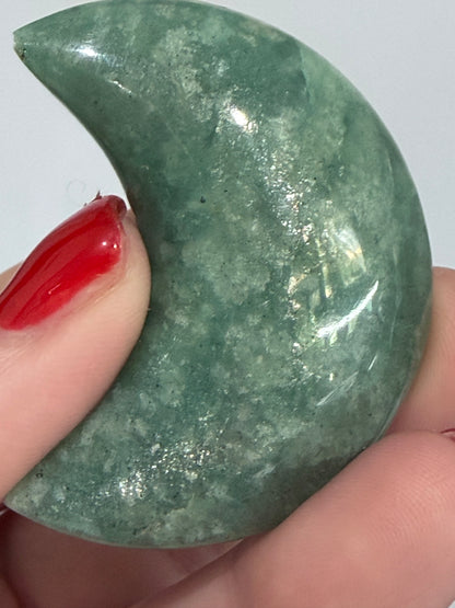 Amazonite Moon Carving – 4.6–5 cm (Pick Your Own)