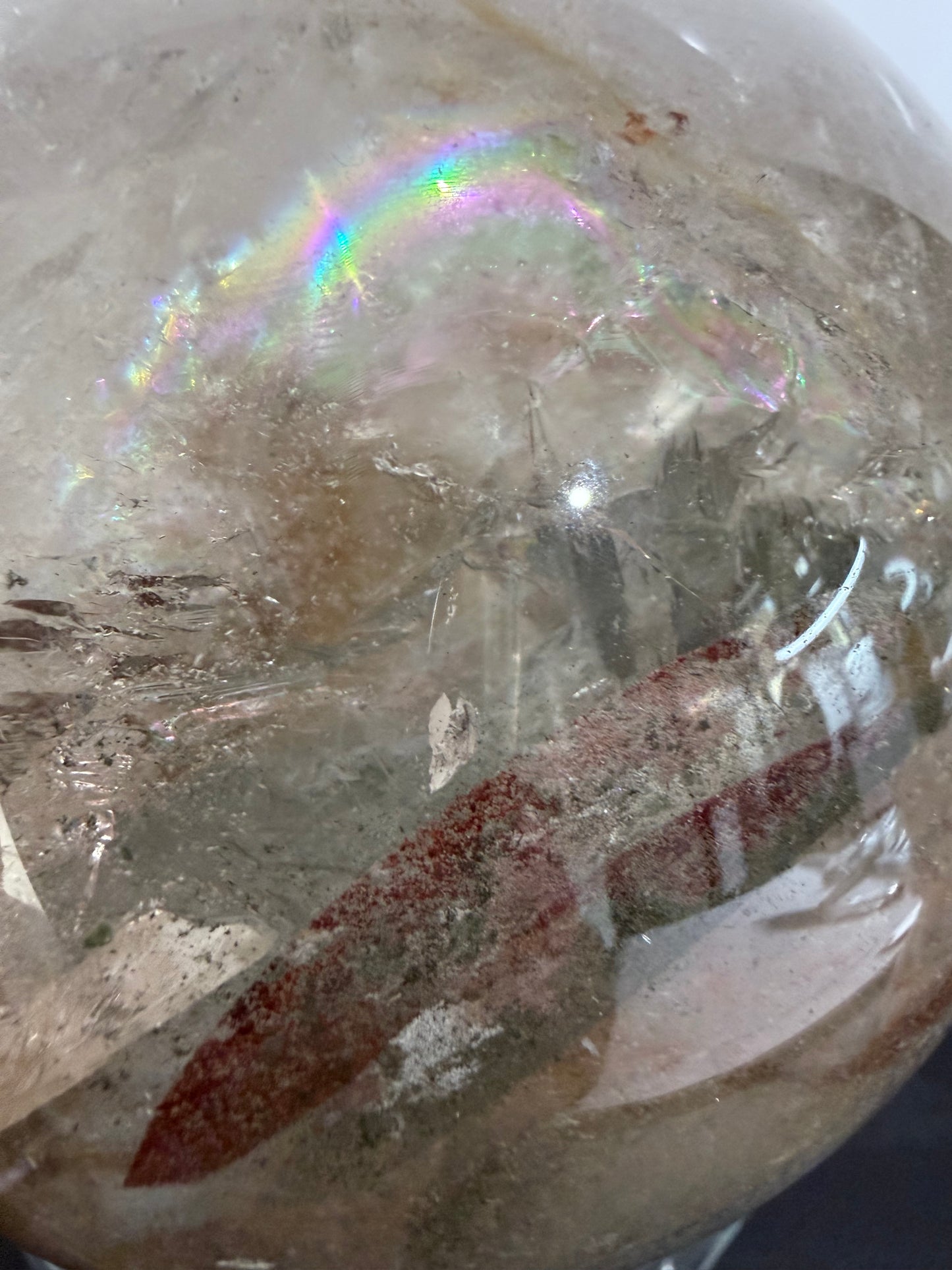 Large Garden Quartz (Lodolite) Sphere with Light Base – 11cm | 1.7kg