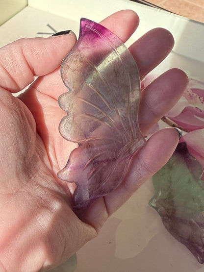 Beautiful Green and Purple Fluorite Butterfly