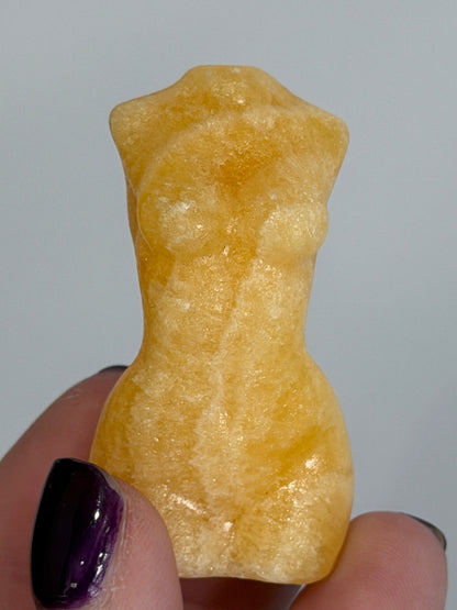 Yellow Calcite Goddess Carving – 5cm