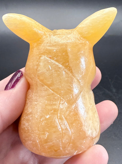 Yellow Calcite Pikachu Carving - Crystal wonderland By Lisa