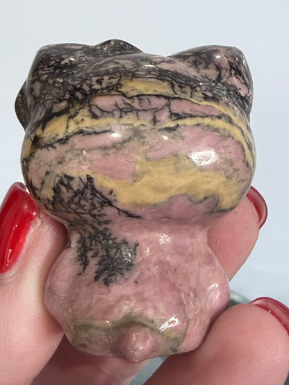 Hello Kitty Rhodonite Crystal Carving – 5cm