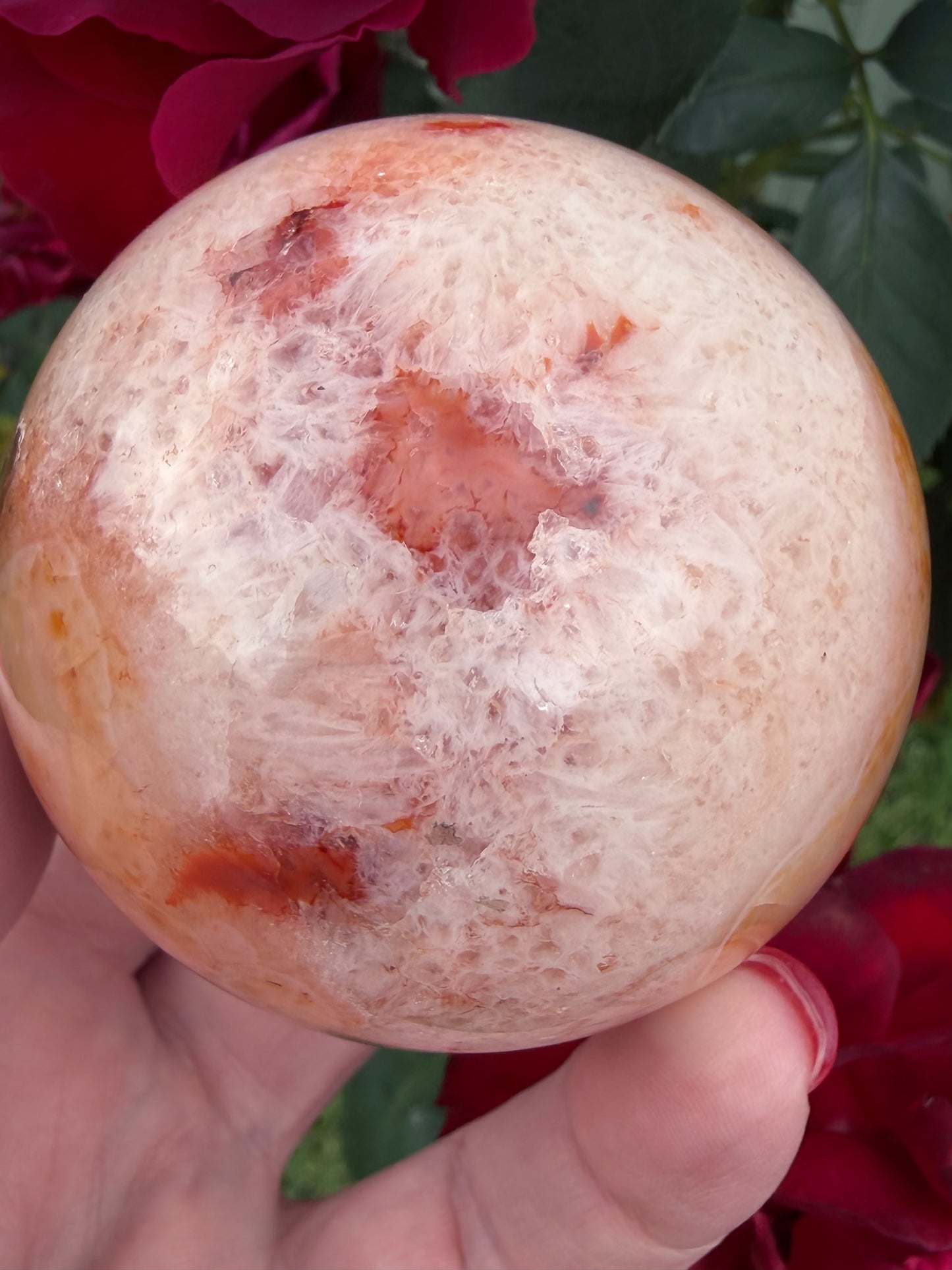 Carnelian Agate Druzy Sphere – 6.3cm