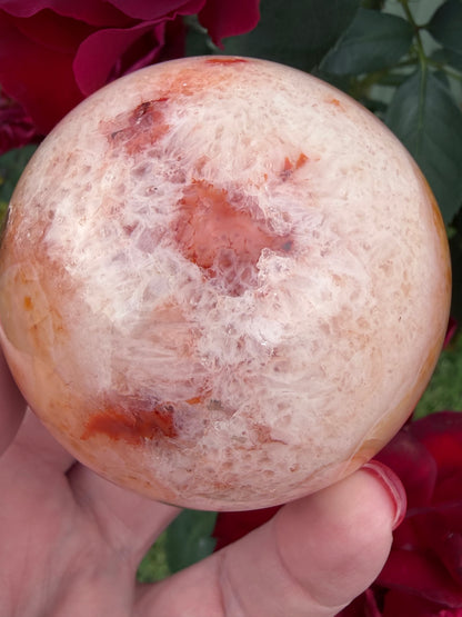 Carnelian Agate Druzy Sphere – 6.3cm