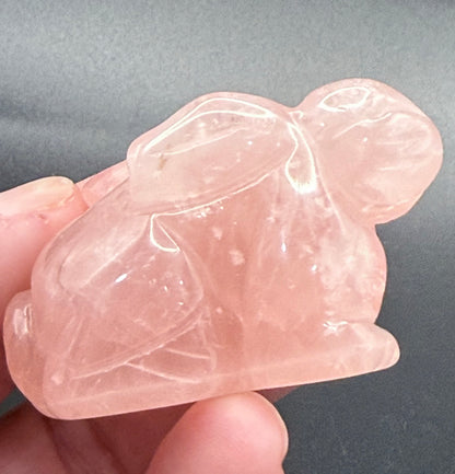 Rose Quartz Rabbit Carving 5x3.2cm