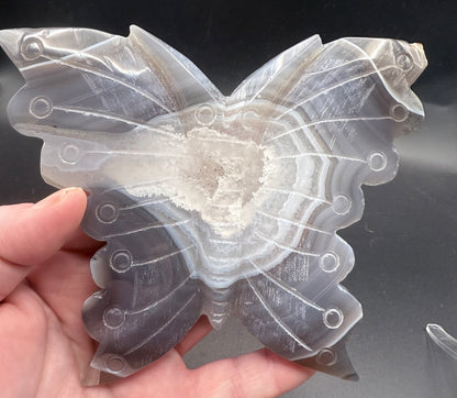 Large Agate Butterfly with Druzy