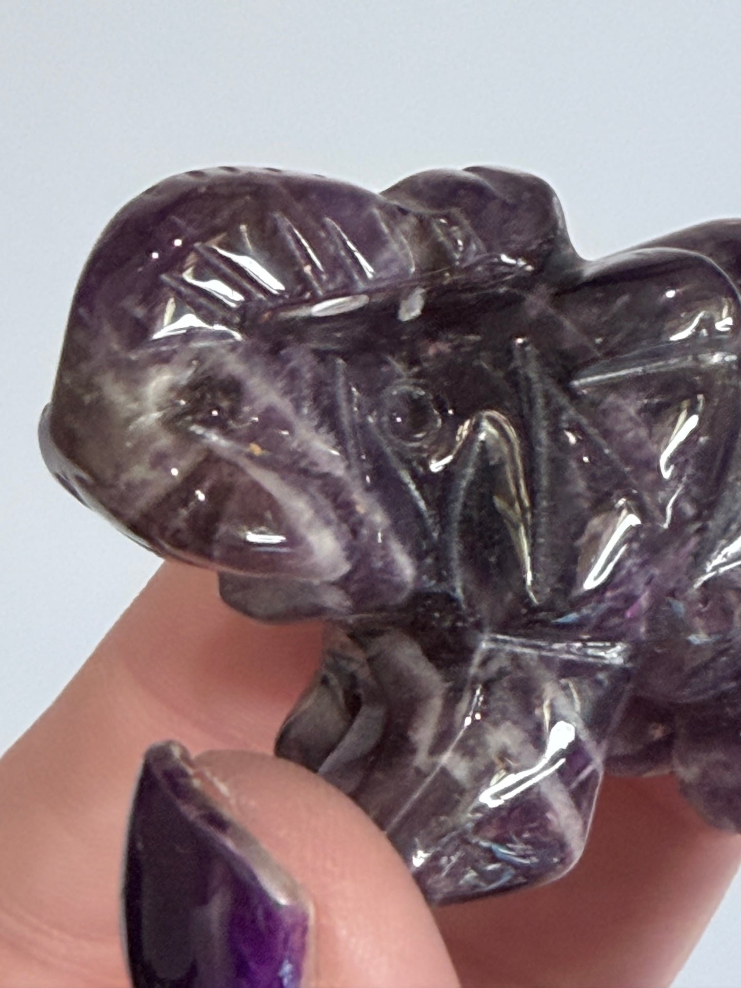 Amethyst Elephant Carving – 5cm