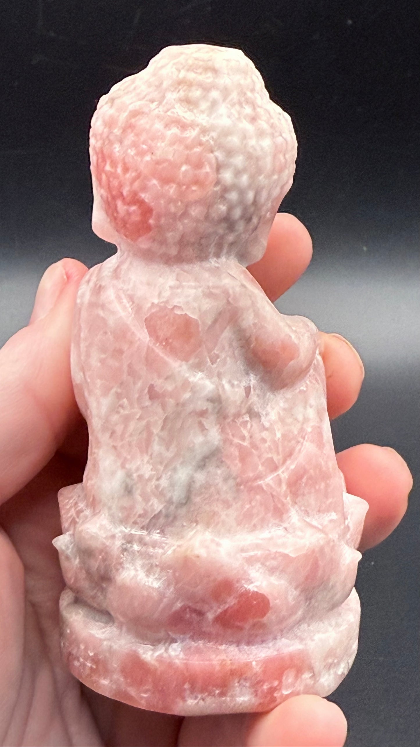 Pink Opal Baby Buddha Carving