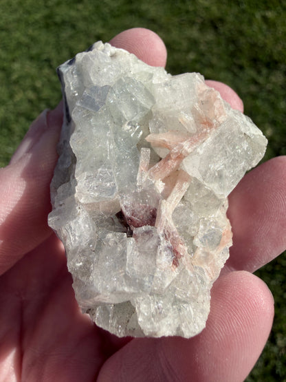 Jalgaon Apophyllite Cluster with Peach Stilbite, Heulandite & Chalcedony – India