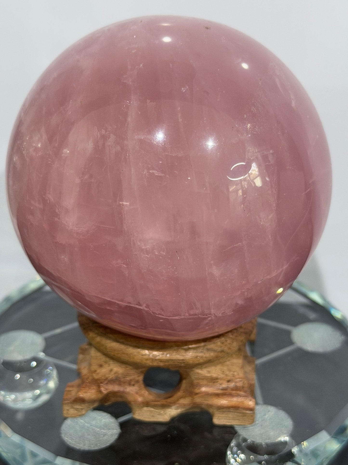 Madagascar Star Rose Quartz Sphere with Stand – 8.1 cm | 750 g