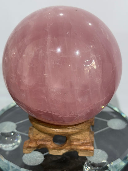 Madagascar Star Rose Quartz Sphere with Stand – 8.1 cm | 750 g