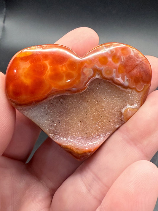 Carnelian Druzy Heart