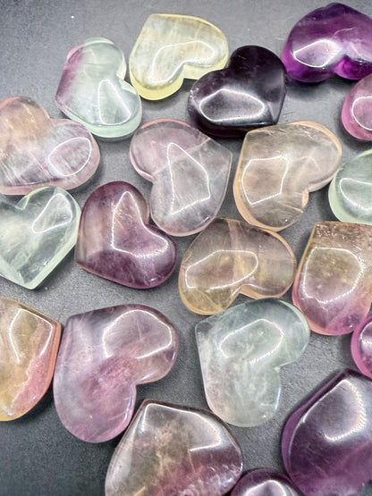 Rainbow Fluorite small Hearts