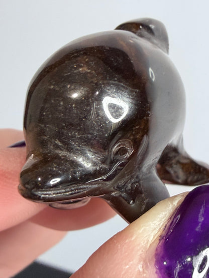 Tiger’s Eye Dolphin Carving