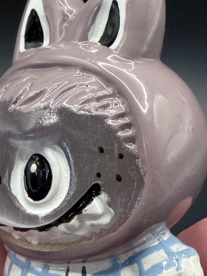 Hand-Painted Selenite large Labubu Figurine – 10cm