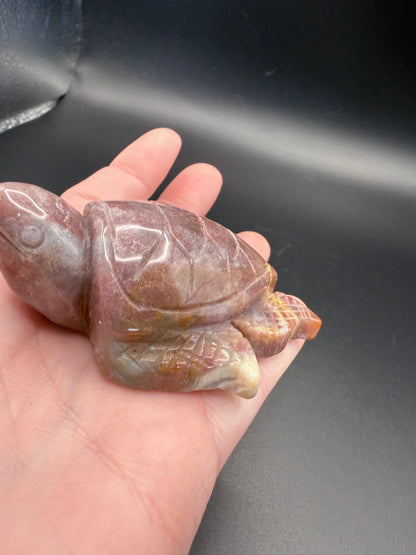 Ocean Jasper Turtle Carving