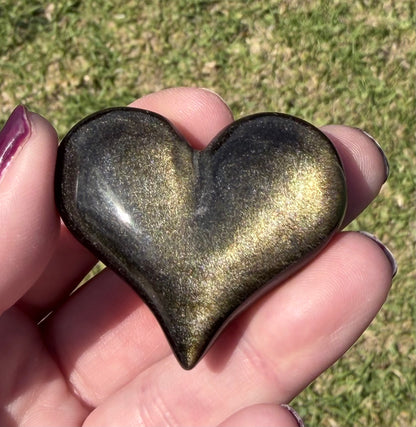Golden Sheen Obsidian Heart