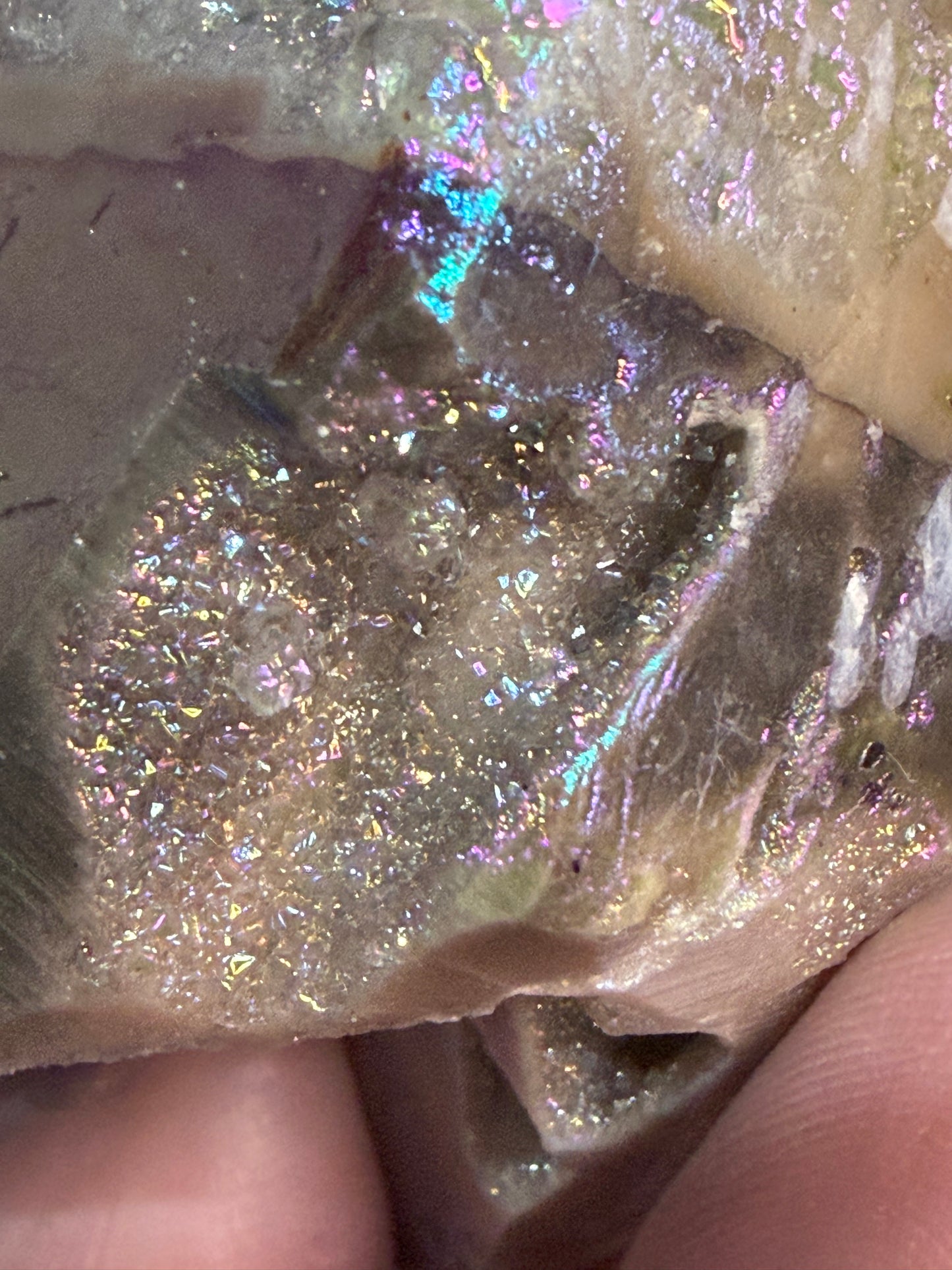 Aura Sphalerite Druzy Butterfly Carving F