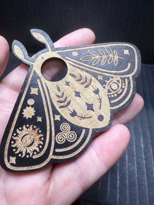Moth wooden Sphere Holder